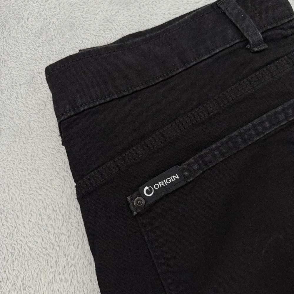 Origin Jeans Mens 36x32 Black Straight Fit Denim Stretch Waist Made In USA
